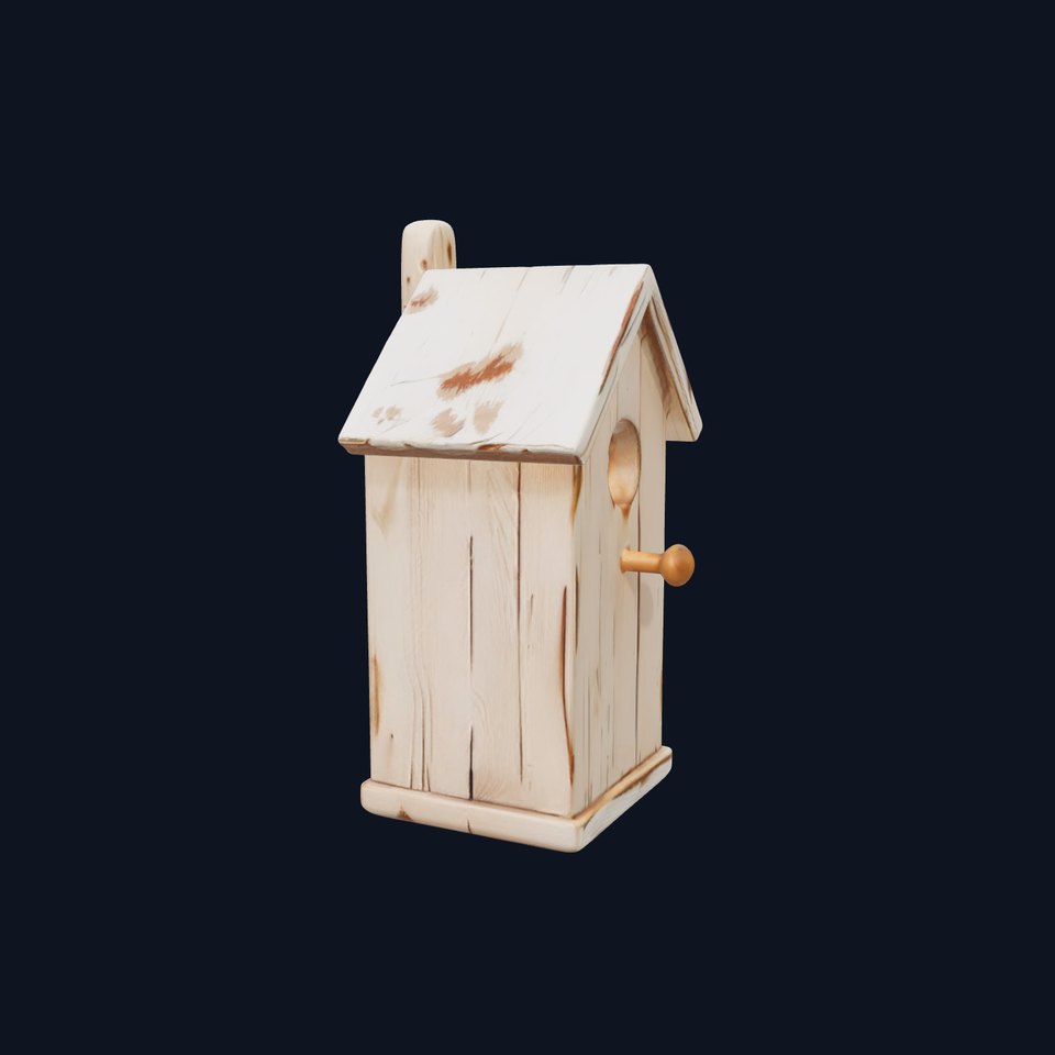 Wooden Birdhouse Model Pack with Natural Texture